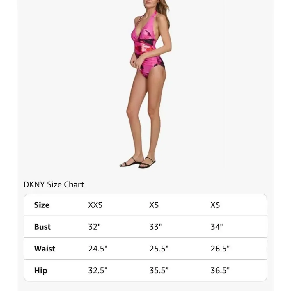 DKNY Trangle Halter-Style One-Piece Swimsuit Women's Size XL NWT